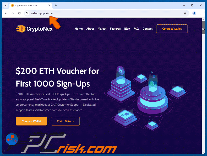 Appearance of CryptoNex ETH Voucher scam