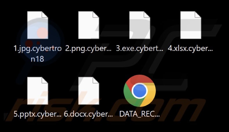 Files encrypted by Cybertron ransomware (.cybertron18 extension)