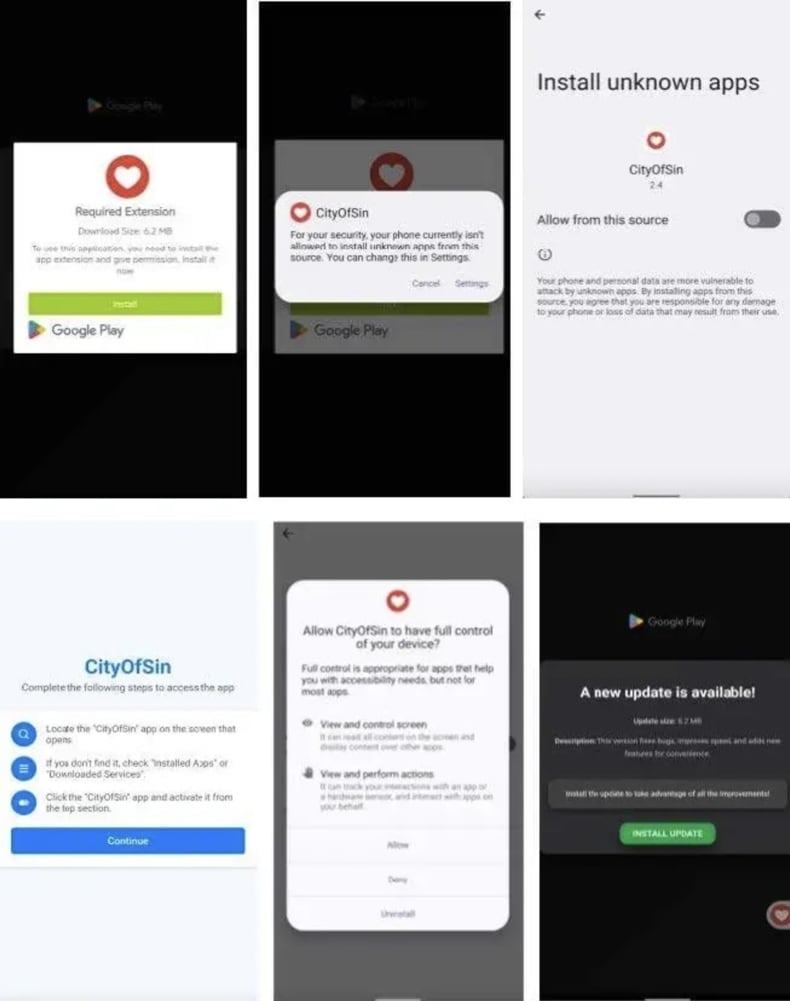 DoubleTrouble screens shown during installation (source: zimperium.com)