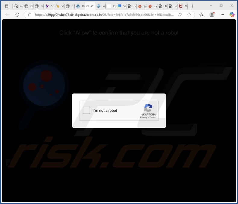 dravixloro.co[.]in pop-up redirects
