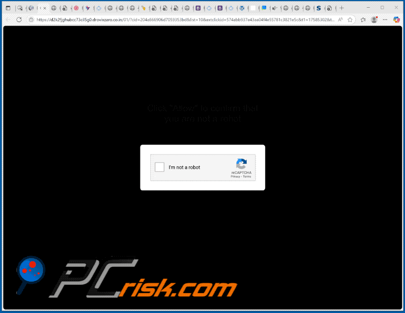 drovixzaro.co[.]in website appearance (GIF)