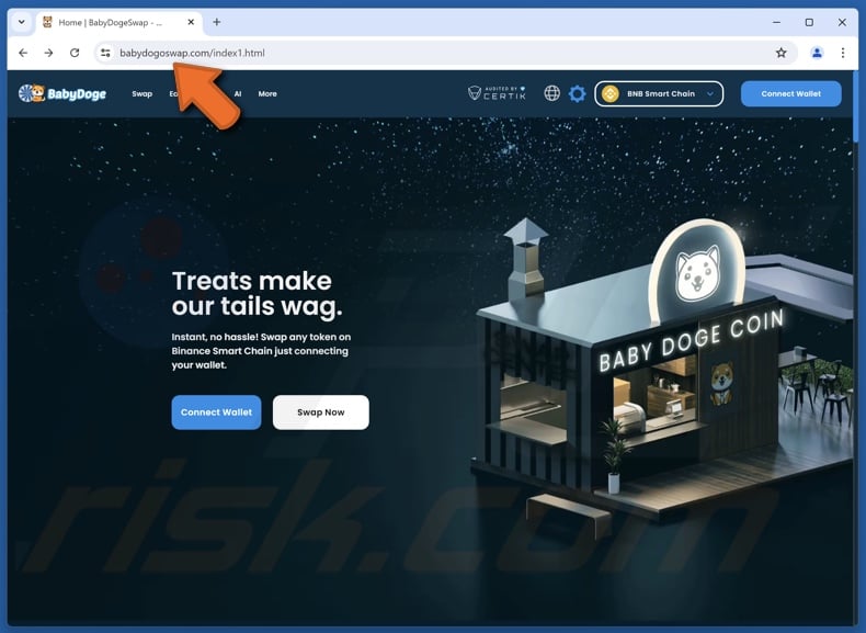Fake BabyDoge website