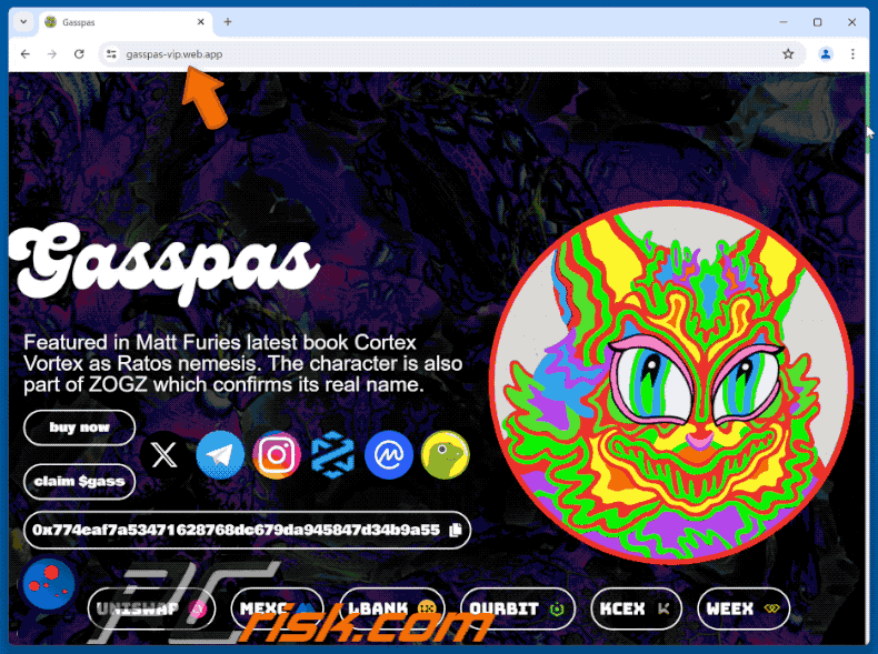 Appearance of the fake Gasspas (GASS) website (GIF)