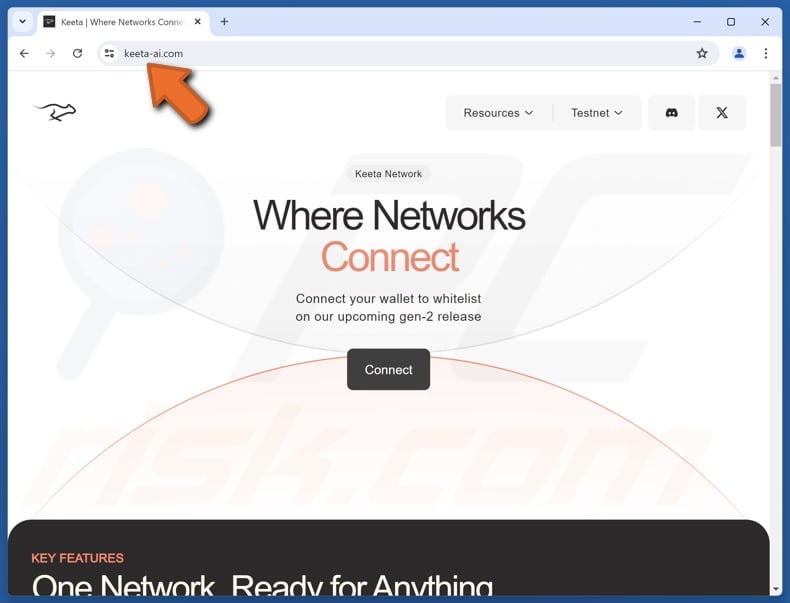 Fake Keeta website