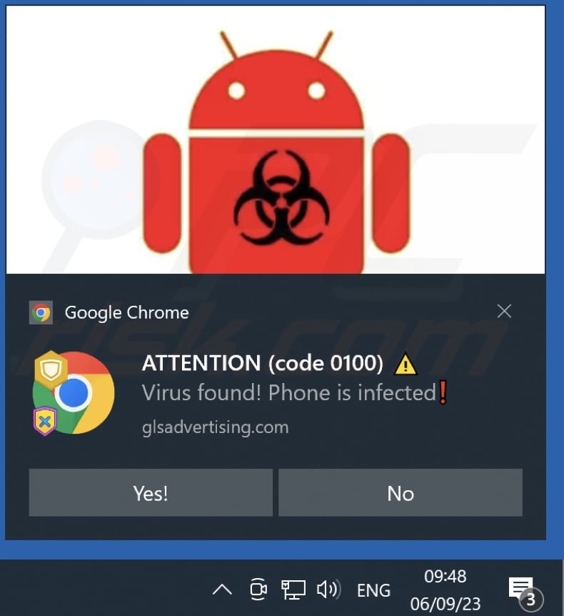 Ad delivered by the glsadvertising[.]com webpage