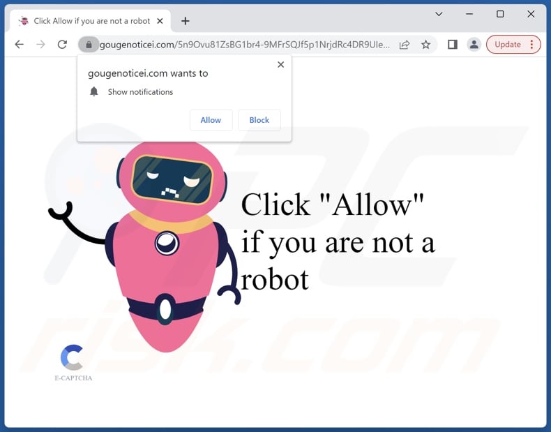 Another appearance of the gougenoticei[.]com webpage