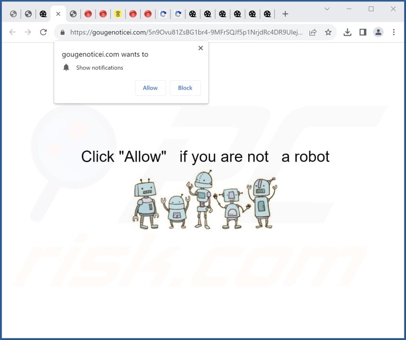 gougenoticei[.]com pop-up redirects