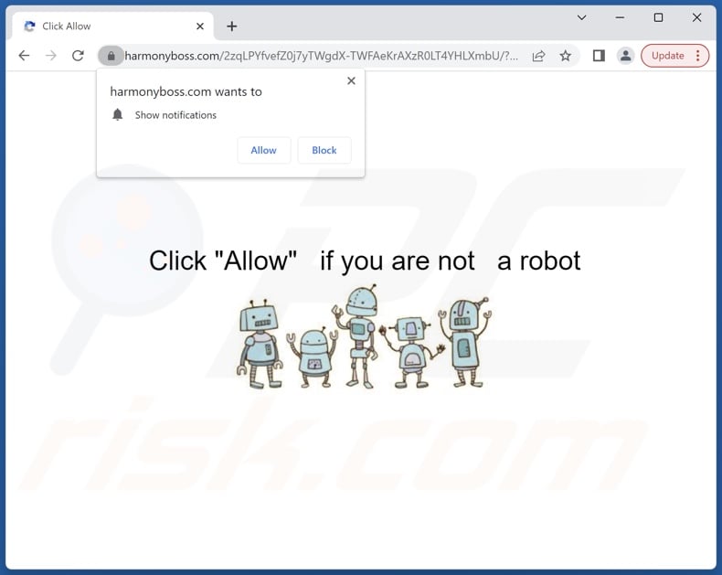 harmonyboss[.]com webpage alternative appearance