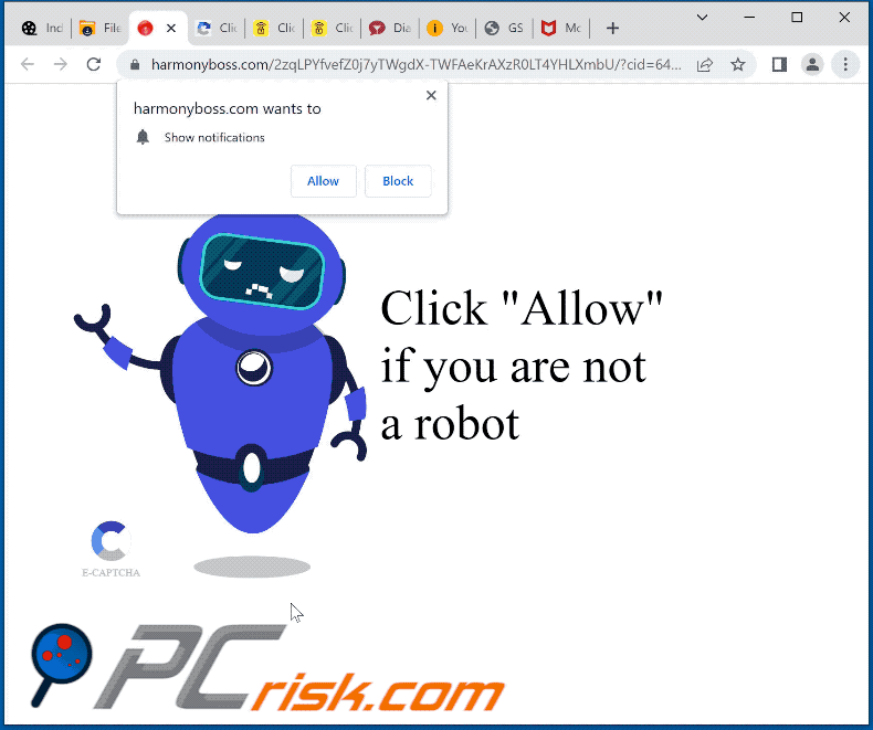 harmonyboss[.]com website appearance (GIF)