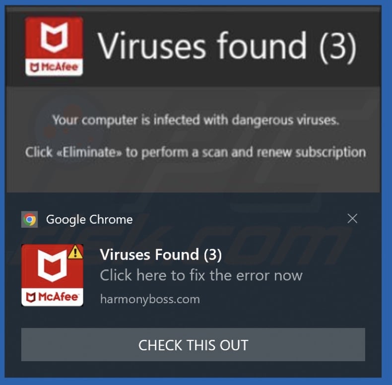 Ad delivered by the harmonyboss[.]com webpage