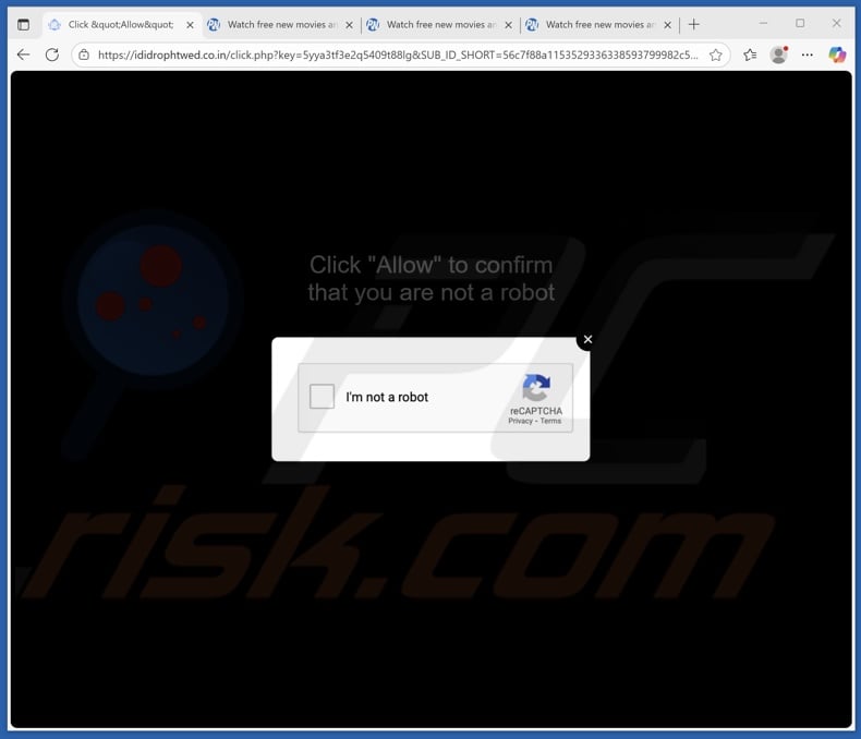 ididrophtwed.co[.]in pop-up redirects