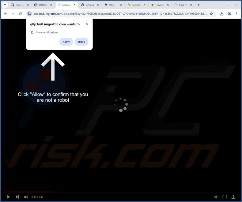 inigrattic[.]com pop-up redirects