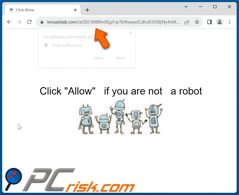 inroadslab[.]com website appearance (GIF)
