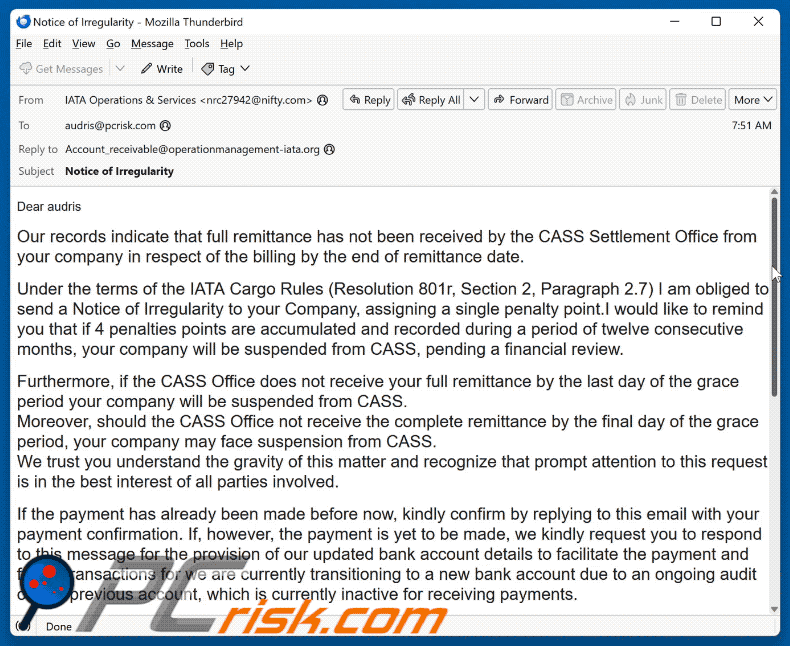 International Air Transport Association (IATA) appearance