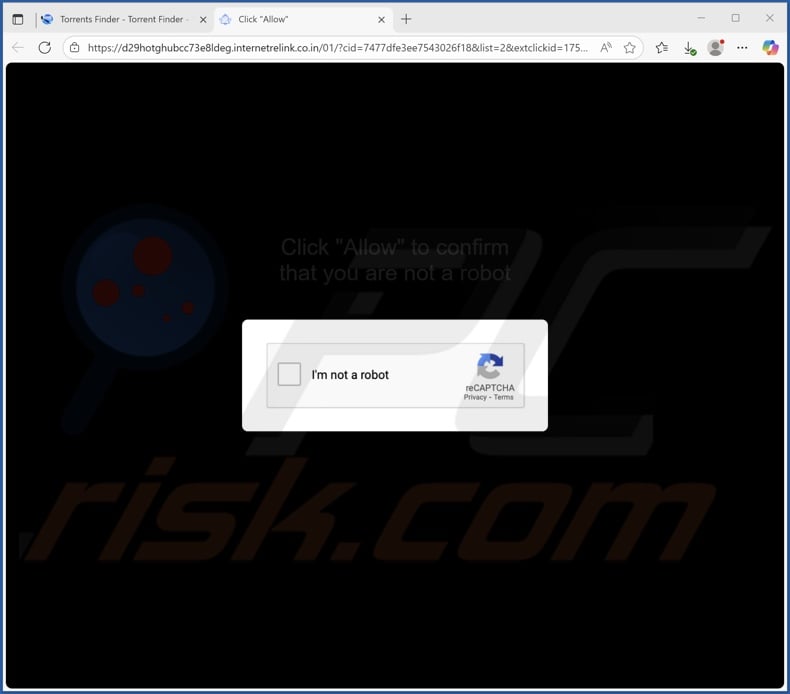 internetrelink.co[.]in pop-up redirects