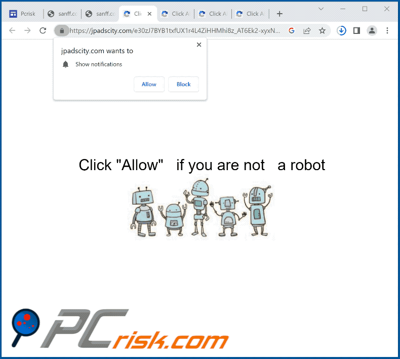 jpadscity[.]com website appearance (GIF)