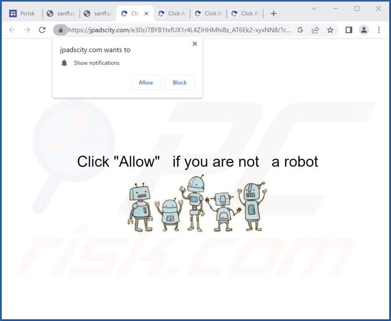 jpadscity[.]com pop-up redirects