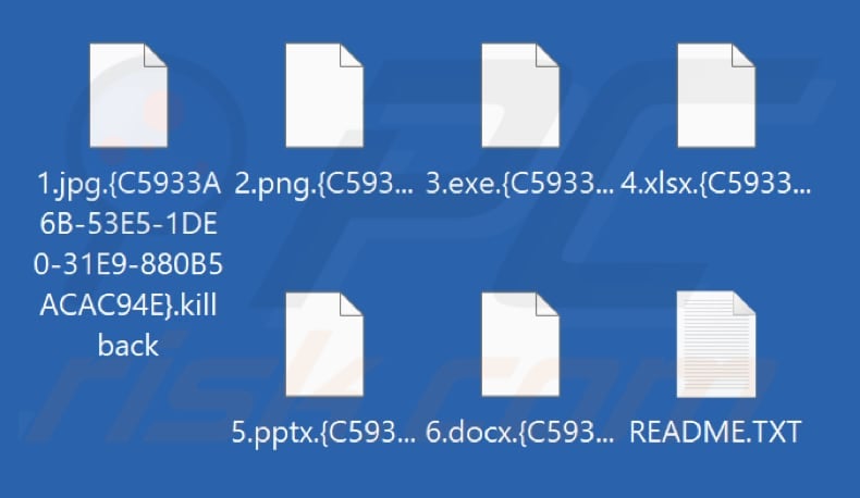 Files encrypted by KillBack ransomware (.killback extension)