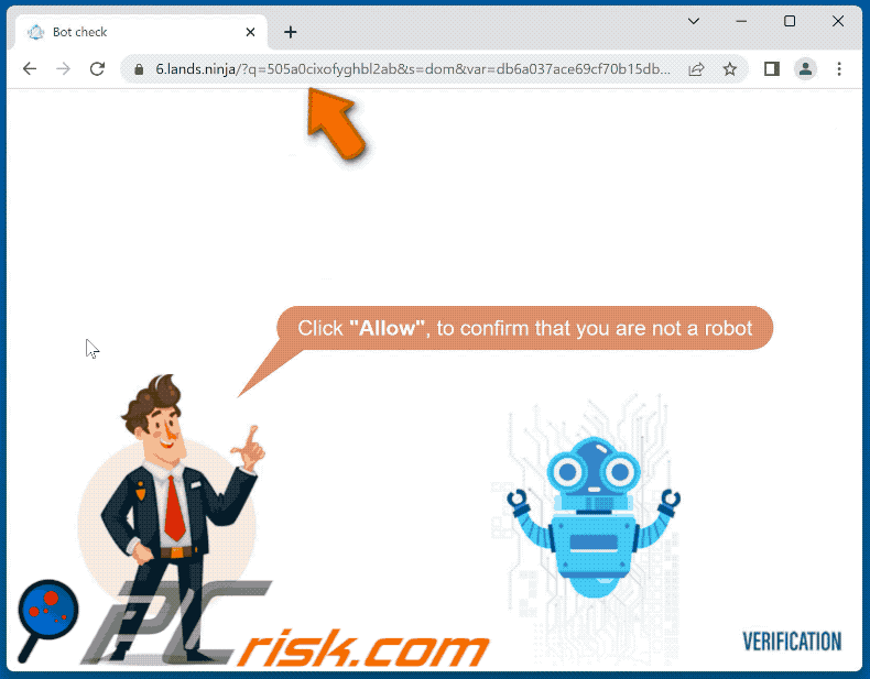 lands[.]ninja website appearance (GIF)
