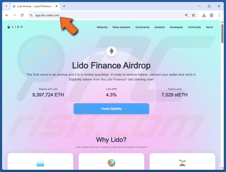 Lido Finance Airdrop scam