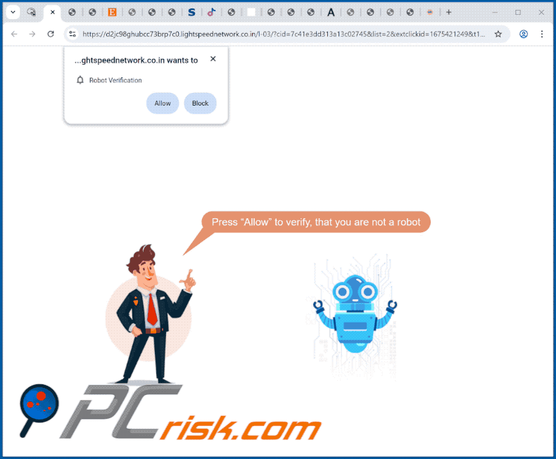 lightspeednetwork.co[.]in website appearance (GIF)