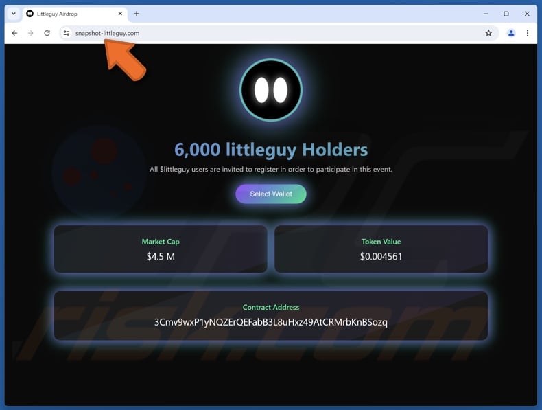 Fake Littleguy Airdrop website