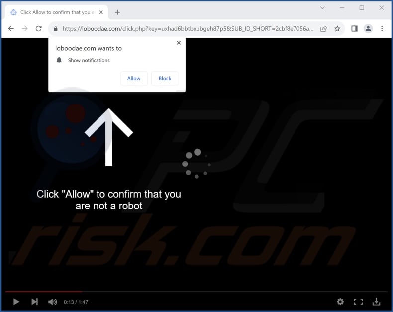 loboodae[.]com pop-up redirects