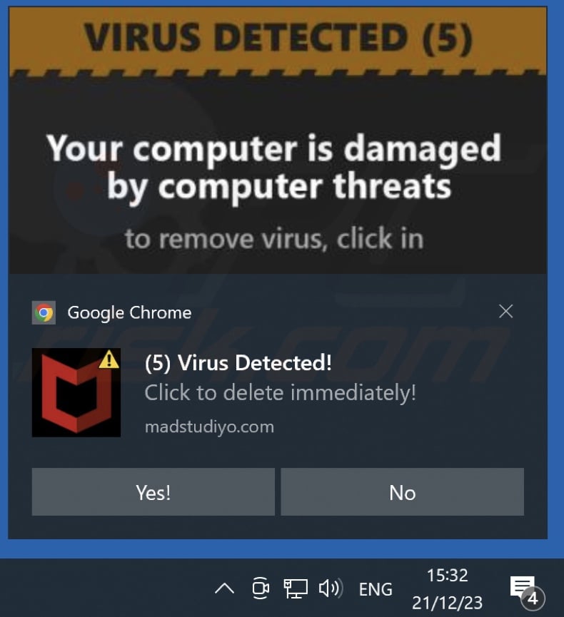 Ad delivered by the madstudiyo[.]com webpage