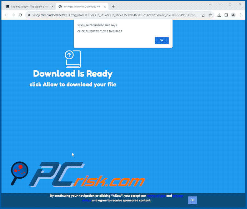 miredindeed[.]net website appearance (GIF)