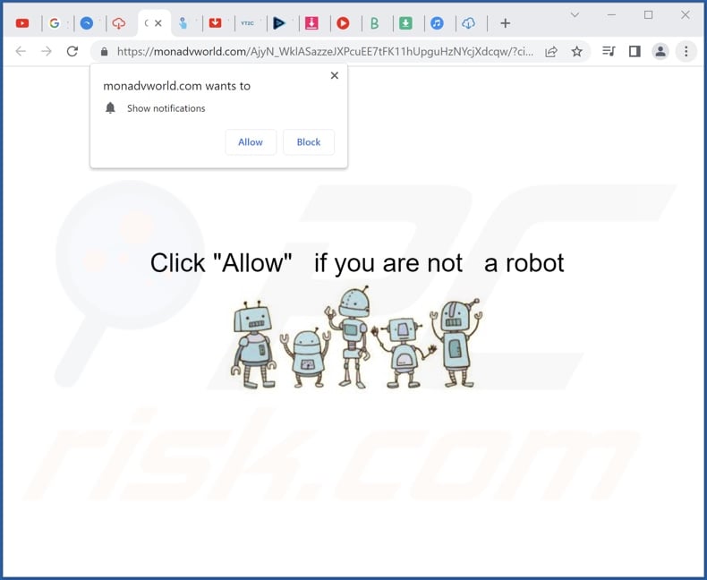 monadvworld[.]com pop-up redirects