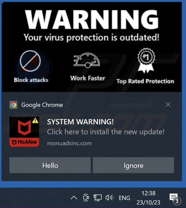 Ad delivered by the monuadsinc[.]com webpage