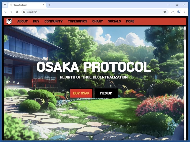 Osaka Protocol ($OSAK) Reward Distribution Scam real site (osaka.win)