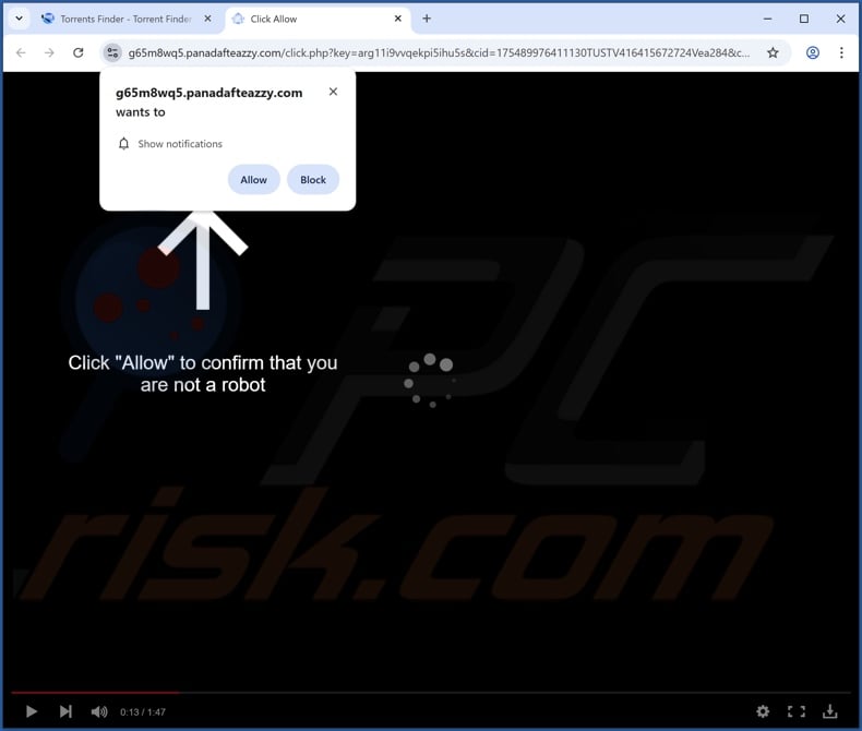 panadafteazzy[.]com pop-up redirects