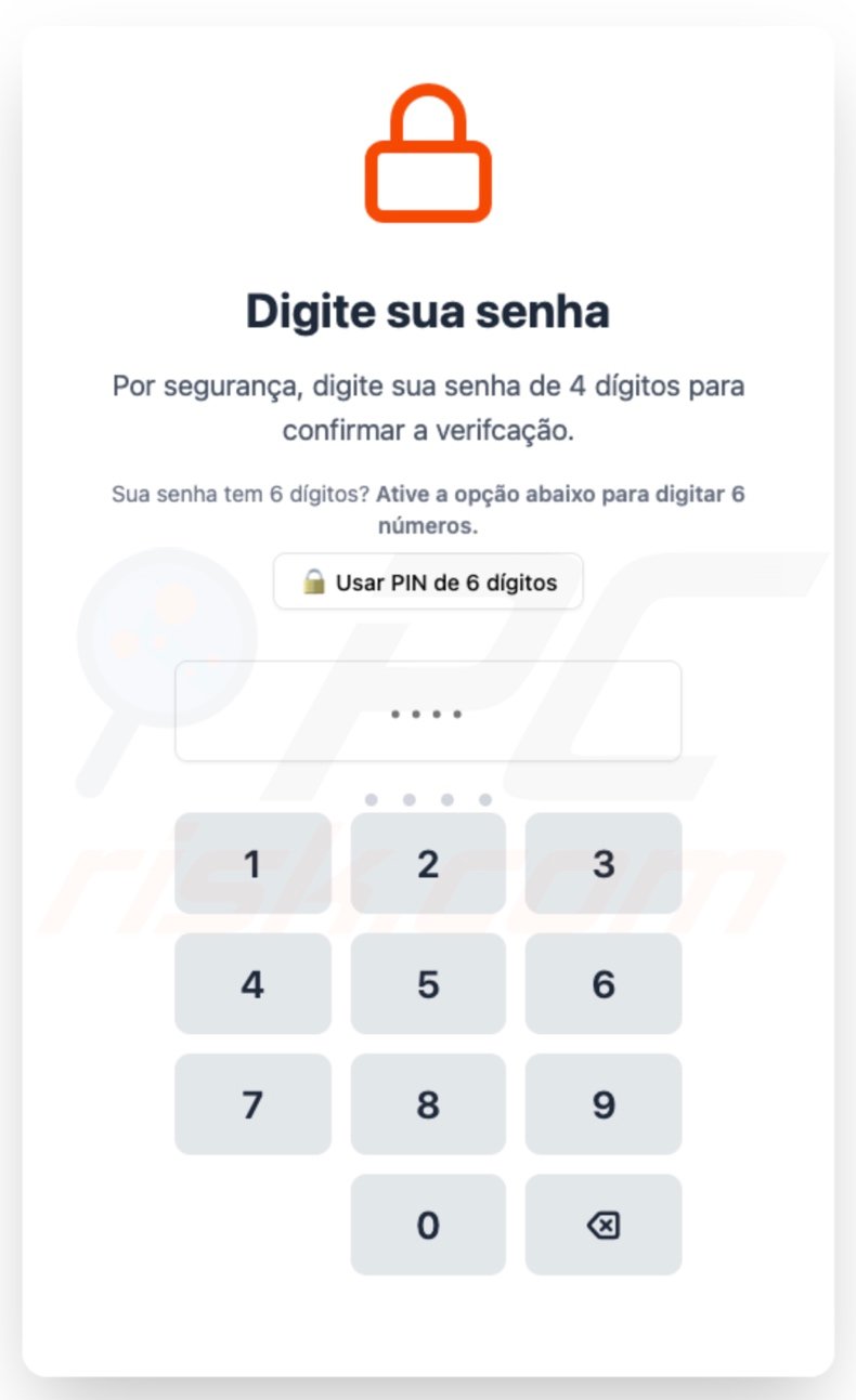 PhantomCard malware displayed screen 3 (enter PIN)