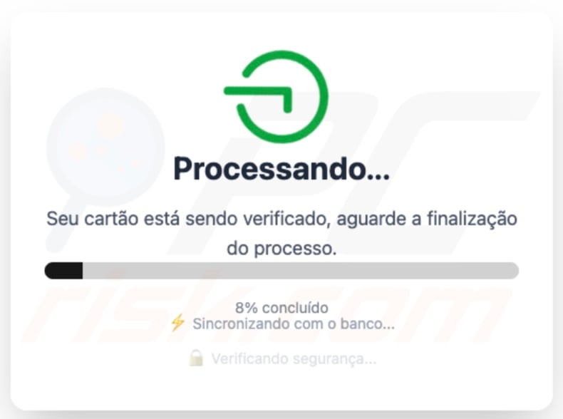 PhantomCard malware displayed screen 4 (verification)