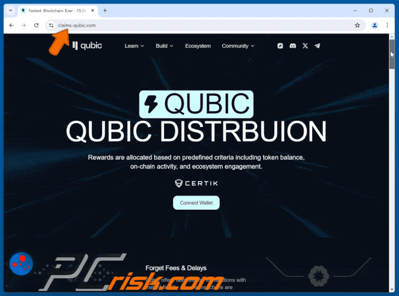 Appearance of Qubic Distribution scam