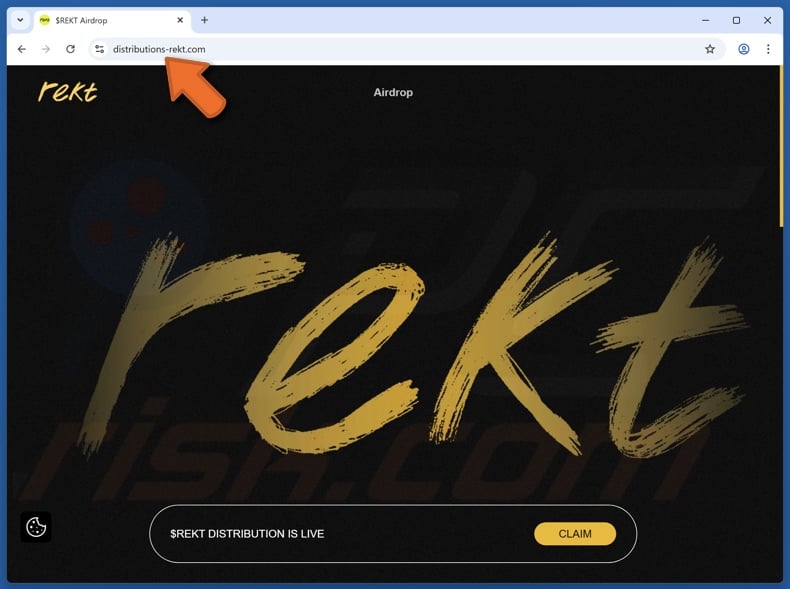 Fake $REKT Airdrop website