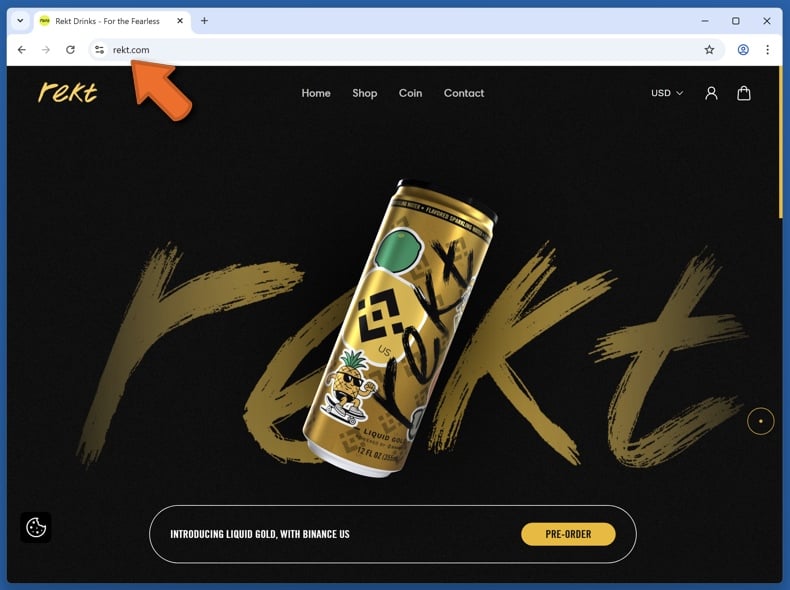 Appearance of the real REKT website (rekt.com)