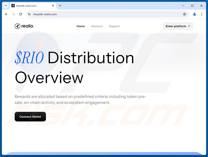 $RIO Rewards drainer website (related-realio[.]com)