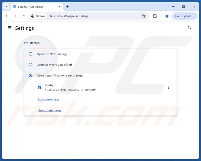 Removing search.getbettersearch-api.com from Google Chrome homepage