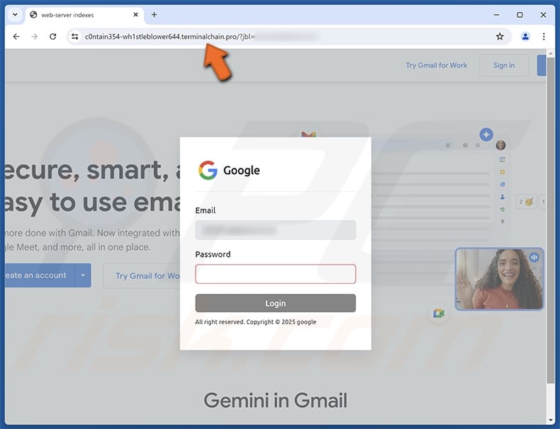 Server Security Upgrade scam email promoted phishing site