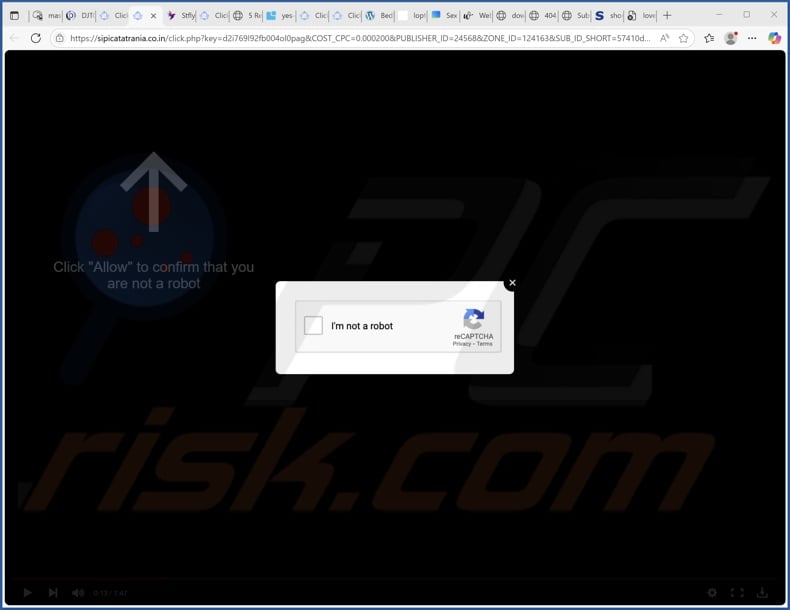 sipicatatrania.co[.]in pop-up redirects