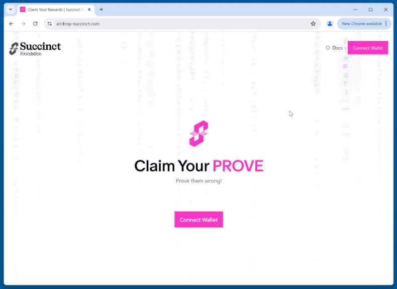 Appearance of the fake Succinct Rewards website (GIF)