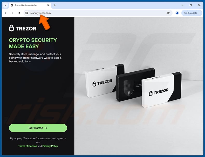 Fake Trezor Hardware website (scanmytrezor[.]com)