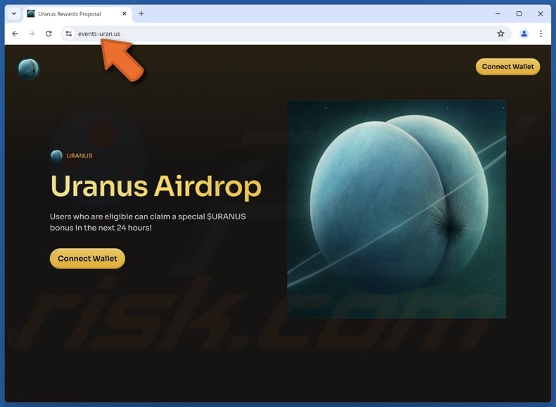 Fake Uranus Airdrop website
