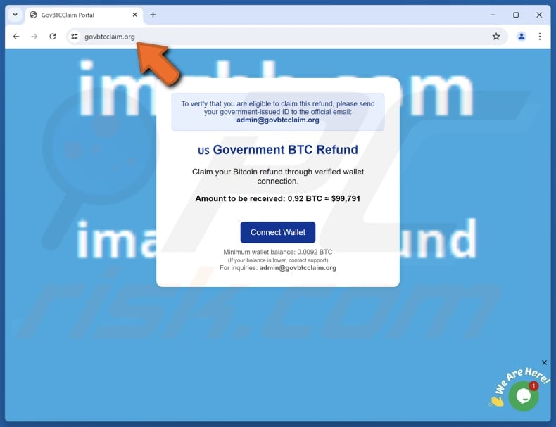 US Government BTC Refund scam