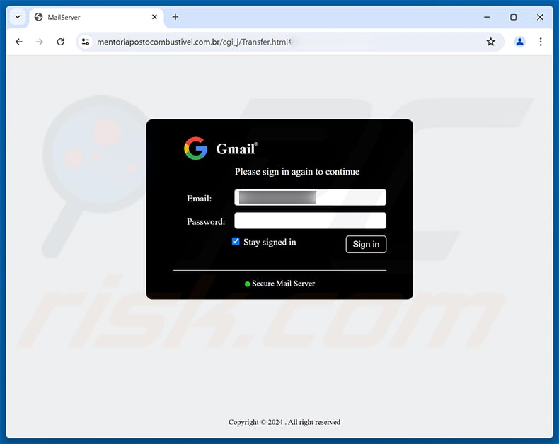 Phishing site promoted via WeTransfer - You Have Received Files Email Scam (2025-08-06)