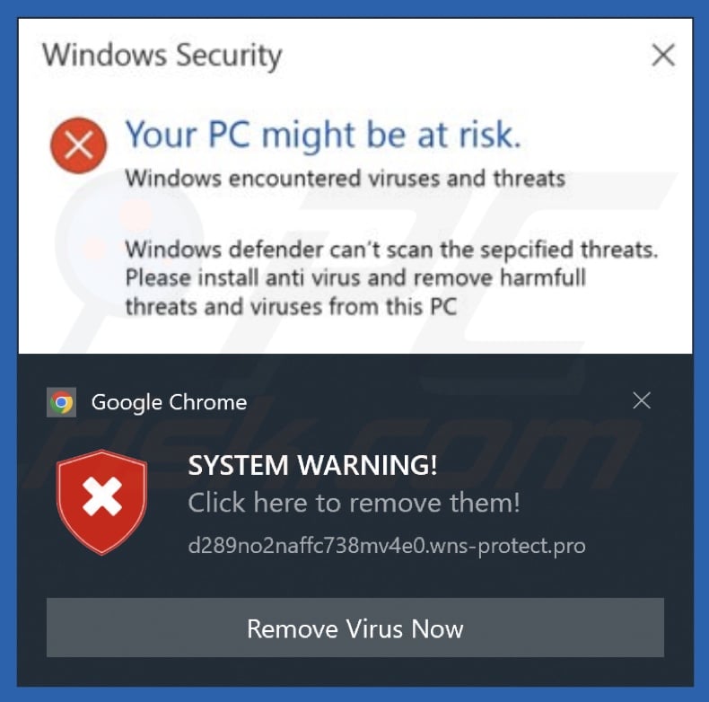 Ad delivered by the wns-protect[.]pro webpage