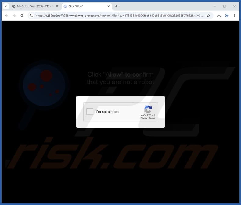 wns-protect[.]pro pop-up redirects