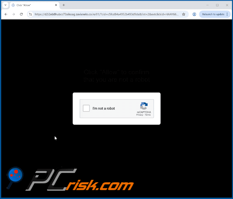 zavixnelo.co[.]in website appearance (GIF)